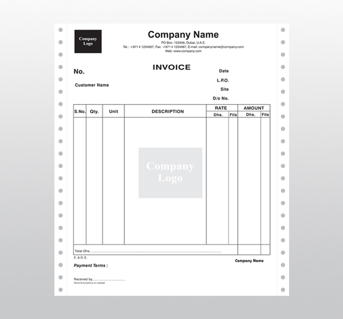 06 Dot Matrix Invoice Regular Size