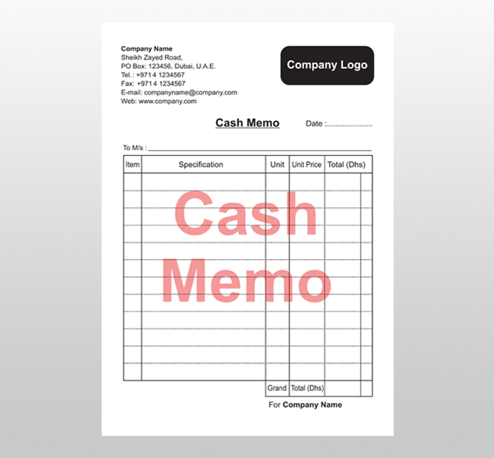 Cash Memo