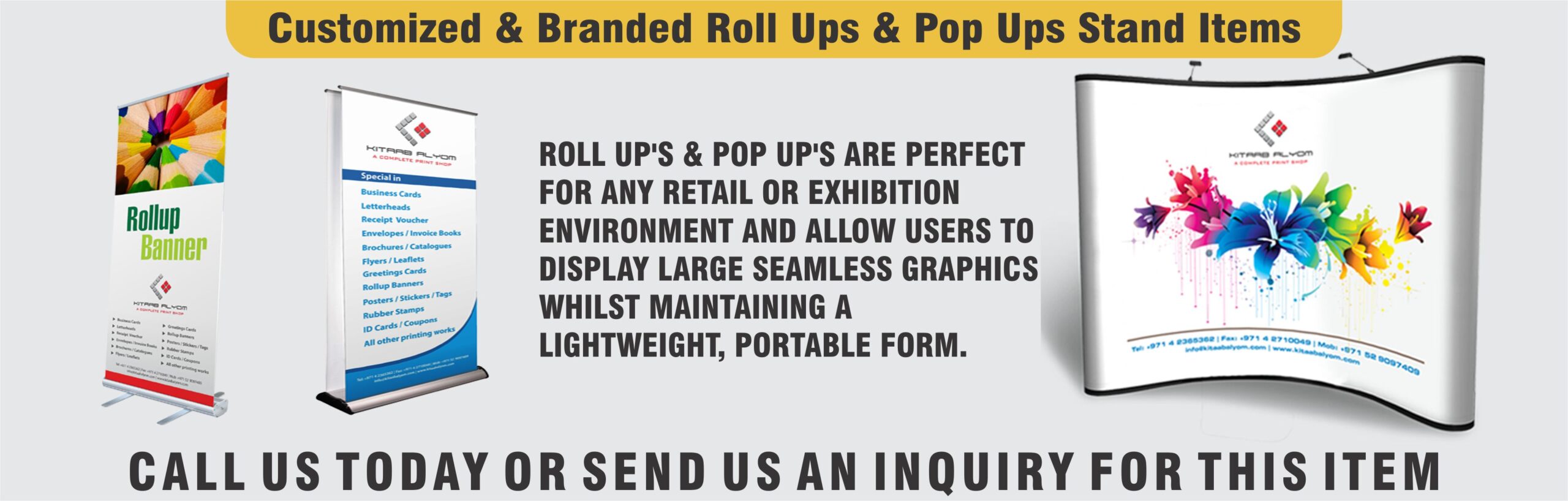 Roll ups Printing in Dubai, Roll ups Dubai, Pop Ups Printing in Dubai