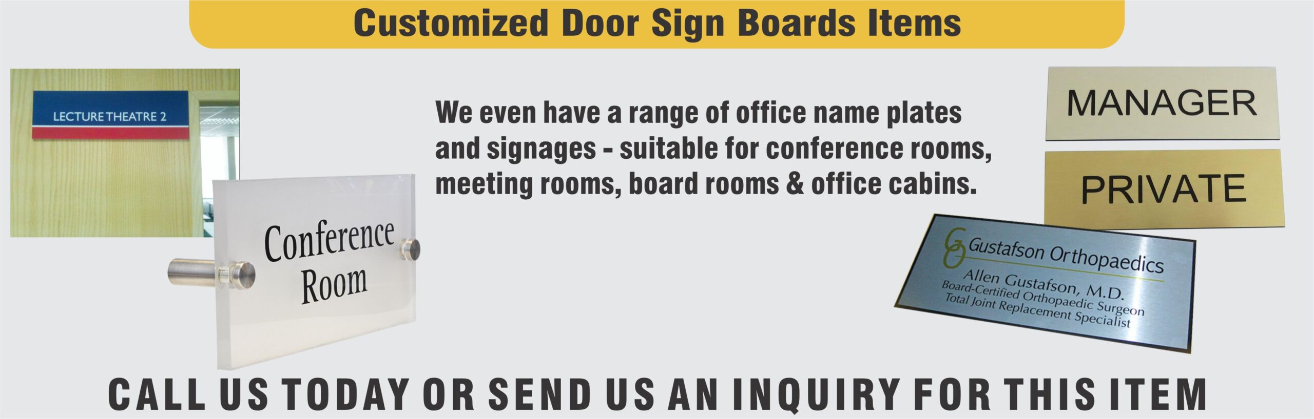 Door Name Plates in Dubai, Name Plates, Signage's Supplier in Dubai