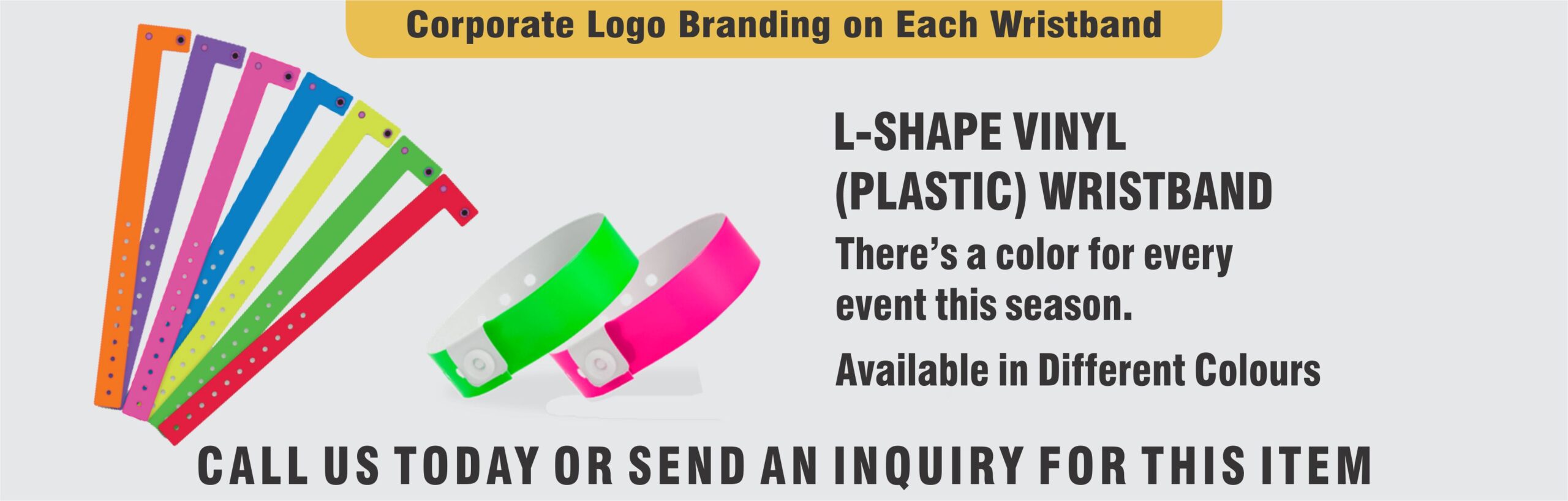 Wristband Printing in Dubai, L-Shape Wristbands Printing in Dubai