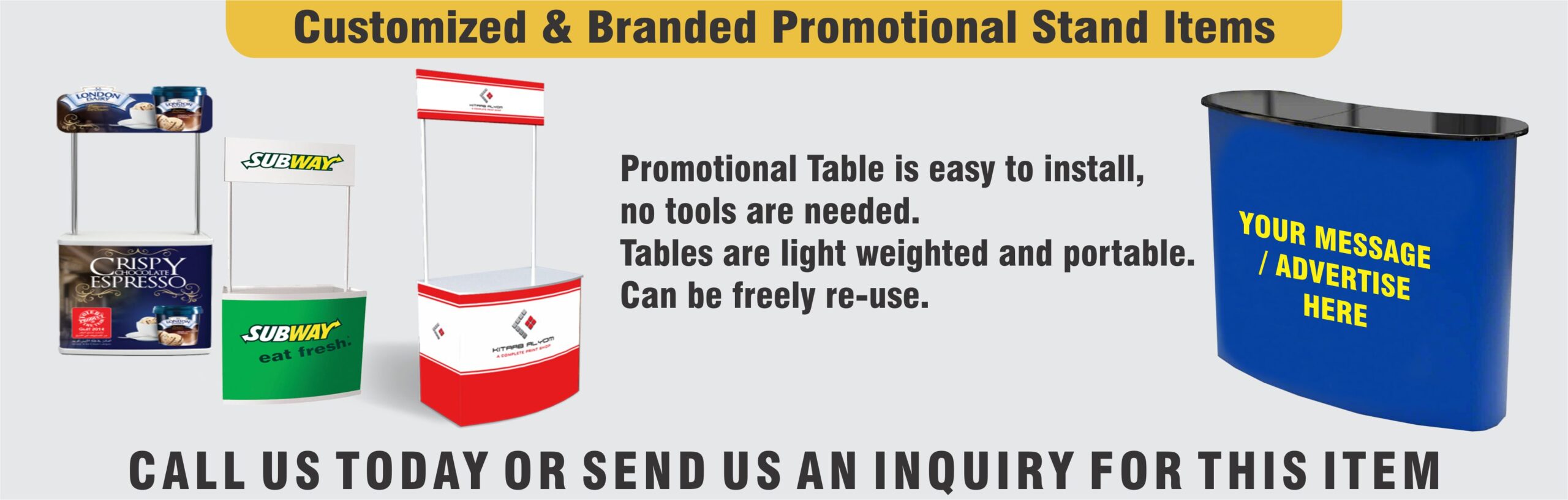 Promotional Tables in Dubai, Promotional Table Suppliers in Dubai - UAE