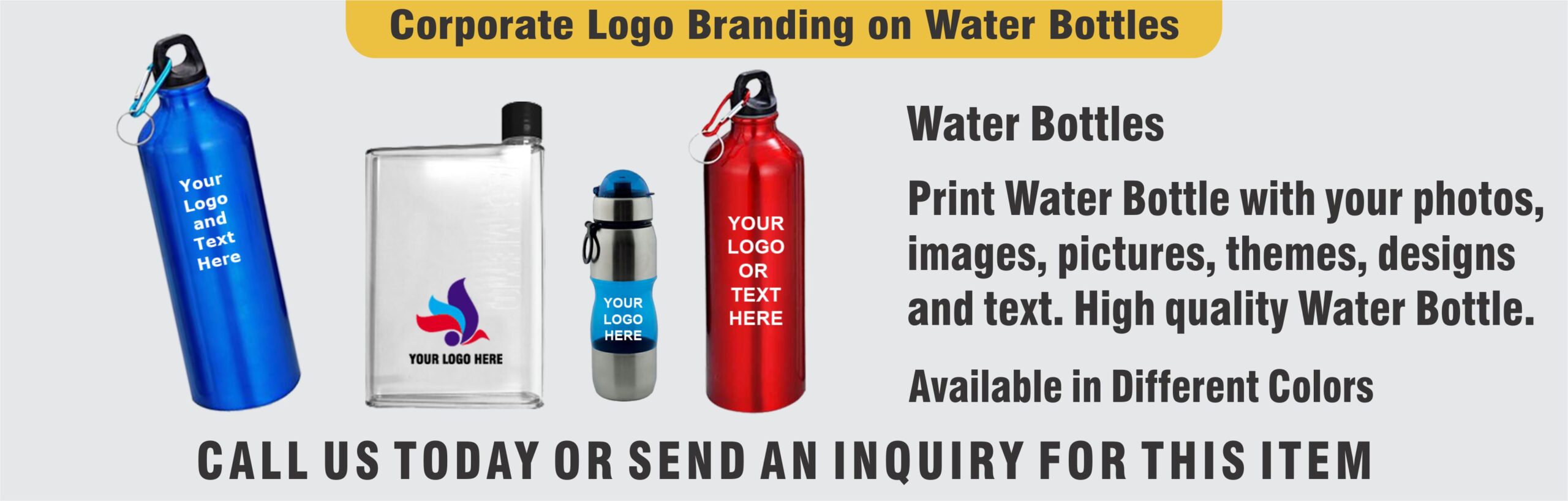 Water bottles, Water bottles in Dubai, Printing on water bottle in Dubai